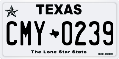 TX license plate CMY0239