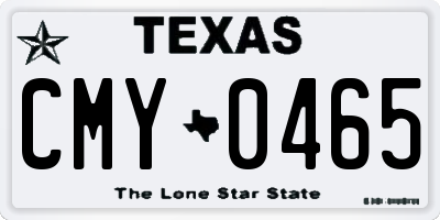 TX license plate CMY0465