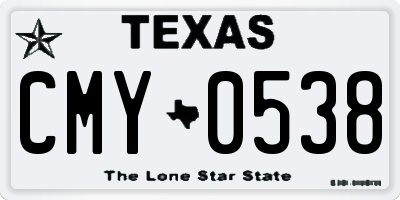 TX license plate CMY0538
