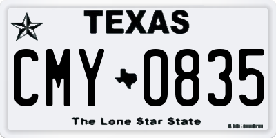 TX license plate CMY0835