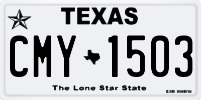 TX license plate CMY1503
