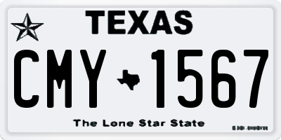 TX license plate CMY1567