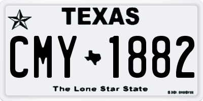 TX license plate CMY1882