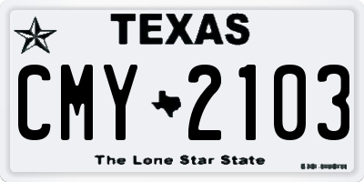 TX license plate CMY2103