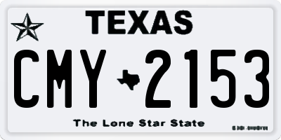TX license plate CMY2153