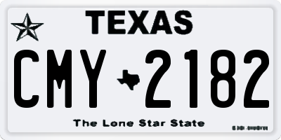 TX license plate CMY2182