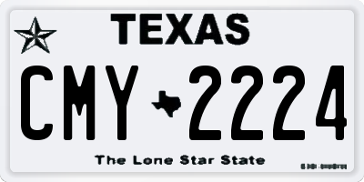 TX license plate CMY2224