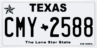 TX license plate CMY2588