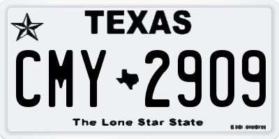 TX license plate CMY2909