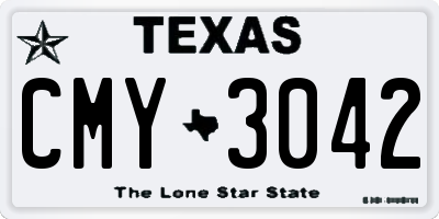 TX license plate CMY3042