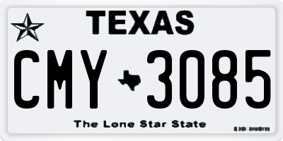 TX license plate CMY3085