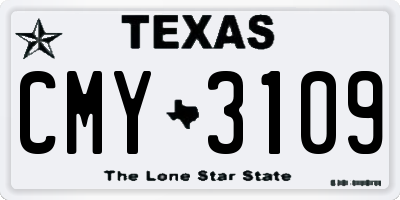 TX license plate CMY3109