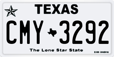 TX license plate CMY3292