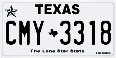 TX license plate CMY3318