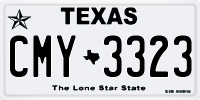 TX license plate CMY3323