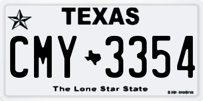 TX license plate CMY3354