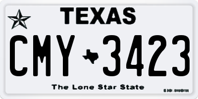 TX license plate CMY3423