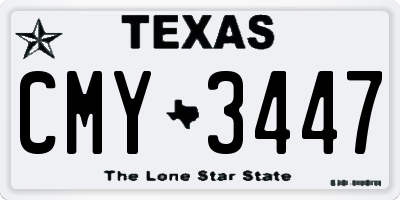 TX license plate CMY3447