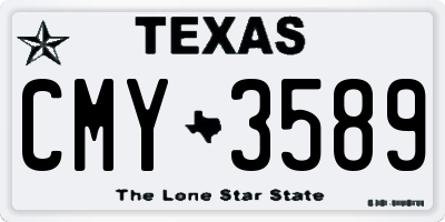 TX license plate CMY3589