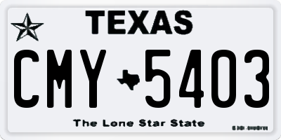 TX license plate CMY5403