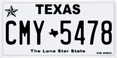 TX license plate CMY5478