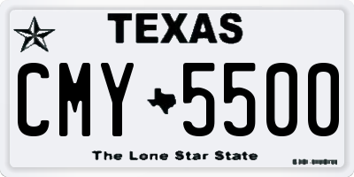 TX license plate CMY5500
