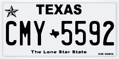 TX license plate CMY5592