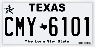 TX license plate CMY6101