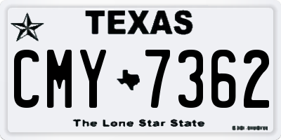 TX license plate CMY7362