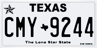 TX license plate CMY9244