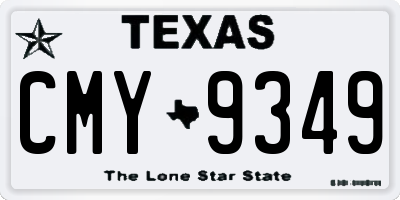 TX license plate CMY9349