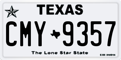 TX license plate CMY9357