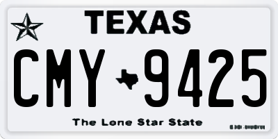 TX license plate CMY9425