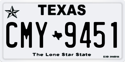 TX license plate CMY9451