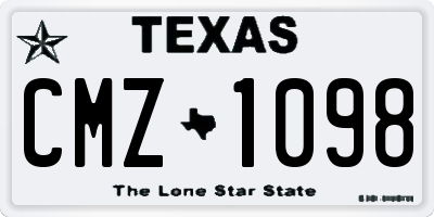 TX license plate CMZ1098