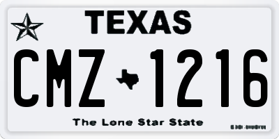TX license plate CMZ1216
