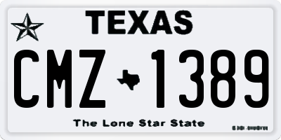 TX license plate CMZ1389