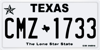 TX license plate CMZ1733