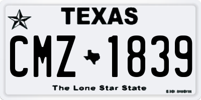 TX license plate CMZ1839