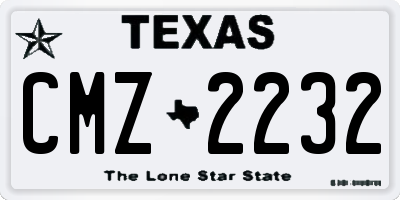 TX license plate CMZ2232