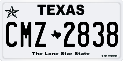 TX license plate CMZ2838