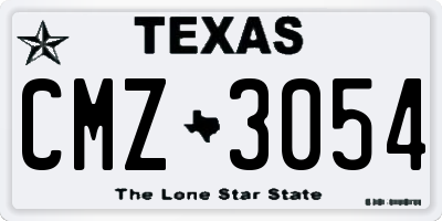 TX license plate CMZ3054