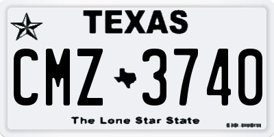 TX license plate CMZ3740