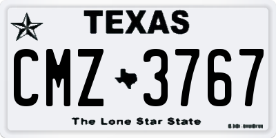 TX license plate CMZ3767