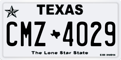 TX license plate CMZ4029