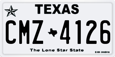 TX license plate CMZ4126