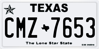 TX license plate CMZ7653