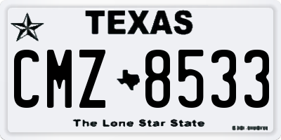 TX license plate CMZ8533