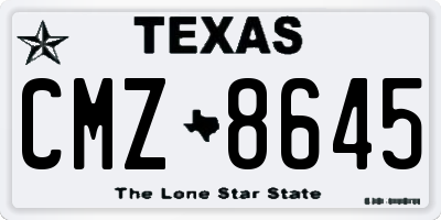 TX license plate CMZ8645