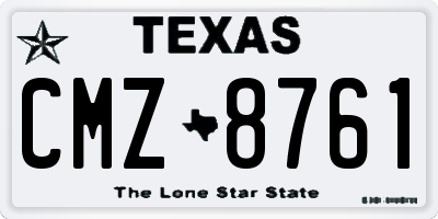 TX license plate CMZ8761